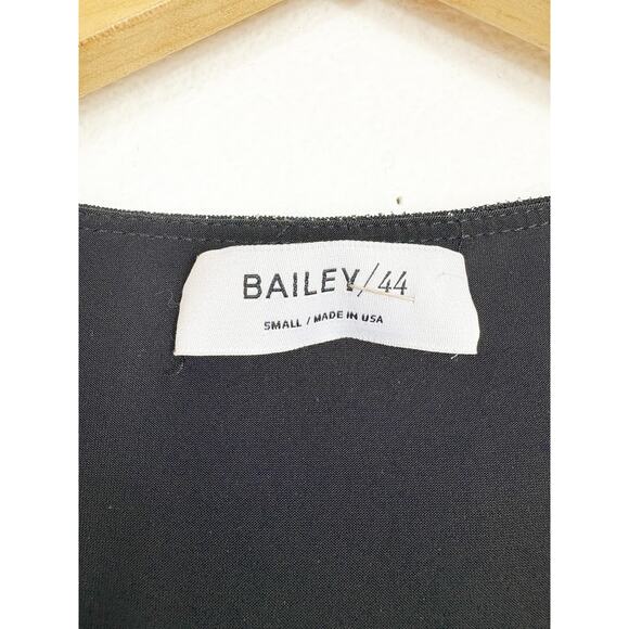 Bailey 44 Night Fever Sparkle Mini Dress Small Black Long Sleeve Ruched Stretch - Picture 5 of 14